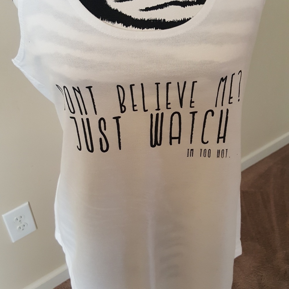 White Racer Back Tank Top Next Level - Picture 2 of 4